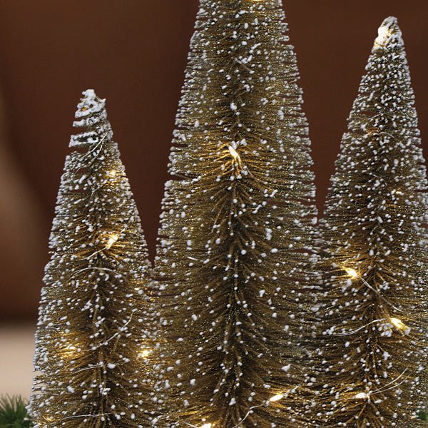 Lit Gold Tree Trio - themonogram manor 