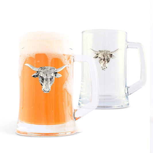 Longhorn Beer Mugs - Set of 2 - themonogram manor 