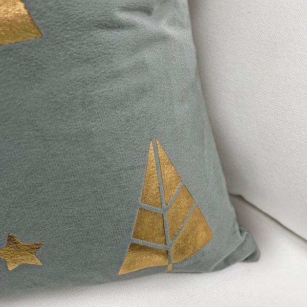 18" Gold Tree Motif Square Pillow - #themonogram manor #
