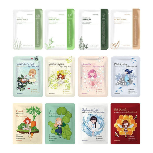 ] Facial Mask Sheet | Korean Skincare | Lighten, Moisturize, Firming Skin | Diminish Dark Spot & Circles (16PRIMECOMBE) - themonogram manor 