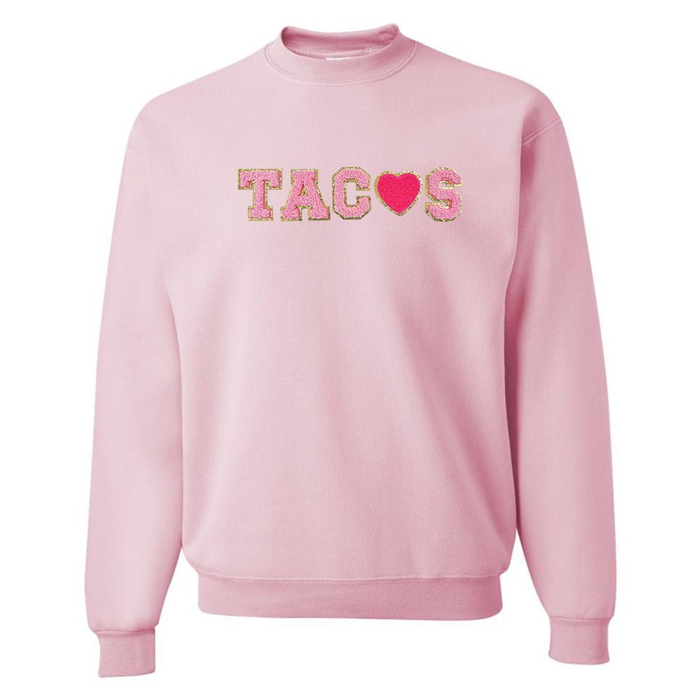 Tacos Letter Patch Crewneck Sweatshirt - themonogram manor 