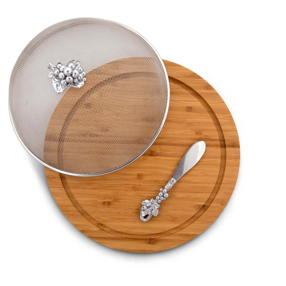 Grape 3 Piece Picnic Cheese Board / Spreader - themonogram manor 