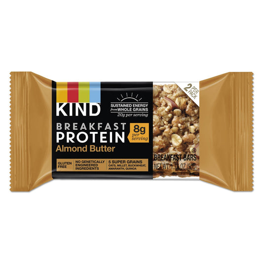 KIND Breakfast Protein Bars, Almond Butter, 50 g Box, 8/Pack - themonogram manor 
