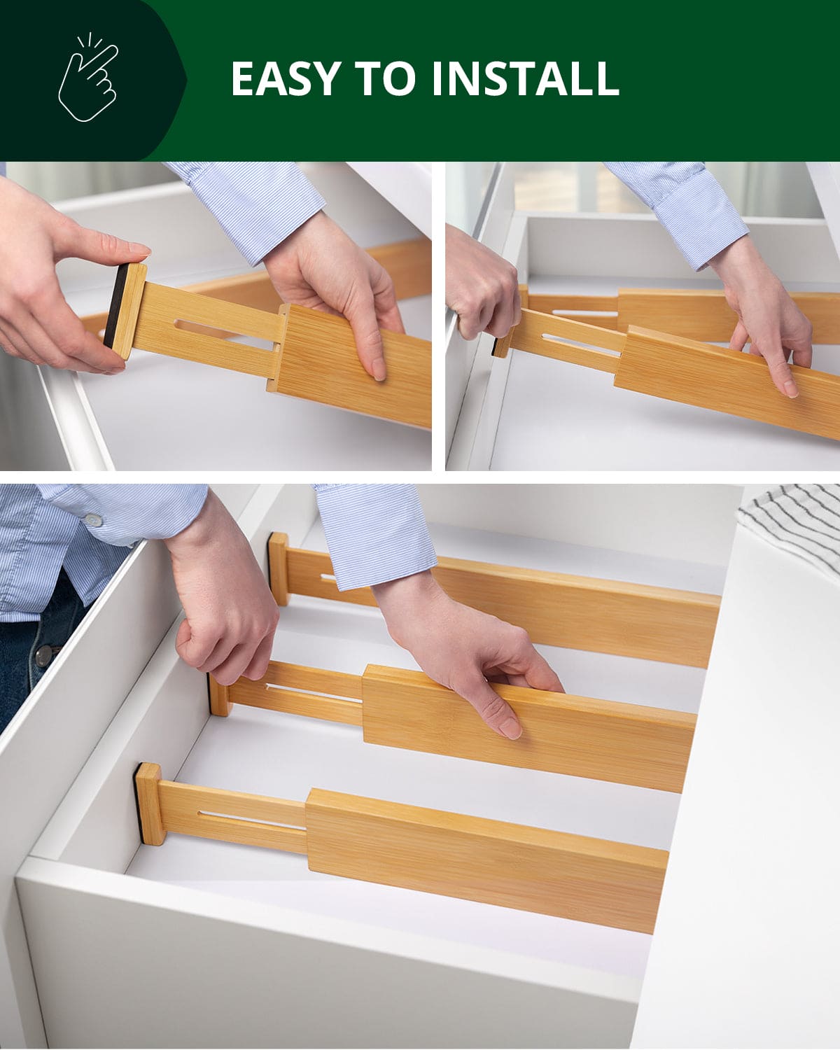 Drawer Dividers 22”, Natural - themonogram manor 