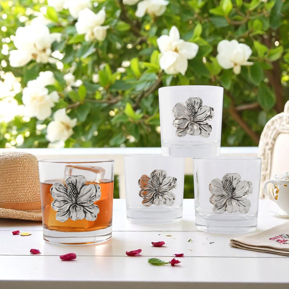 Magnolia Bar Glasses Set of 4 - themonogram manor 