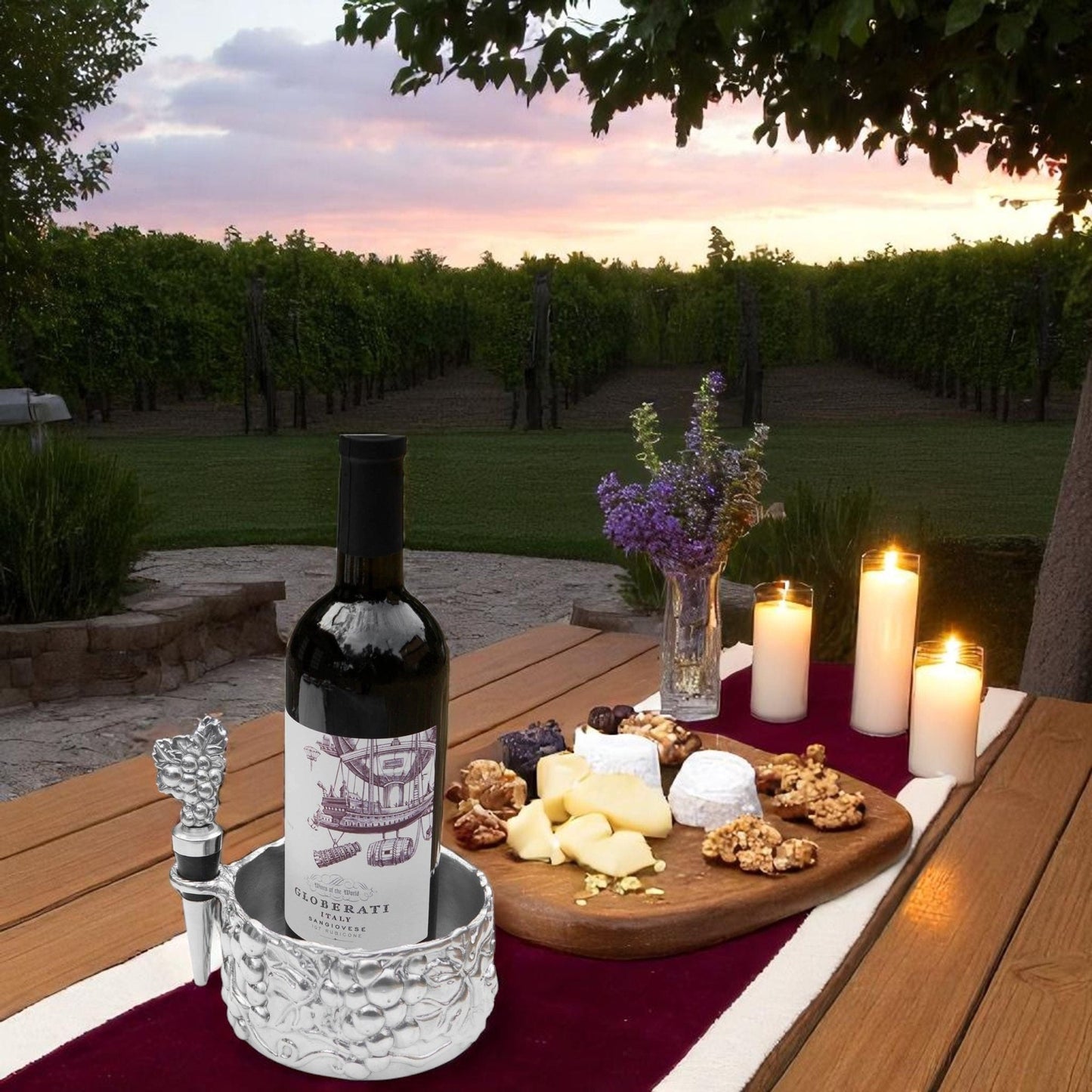 Grape Wine Caddy and Stopper Set - themonogram manor 