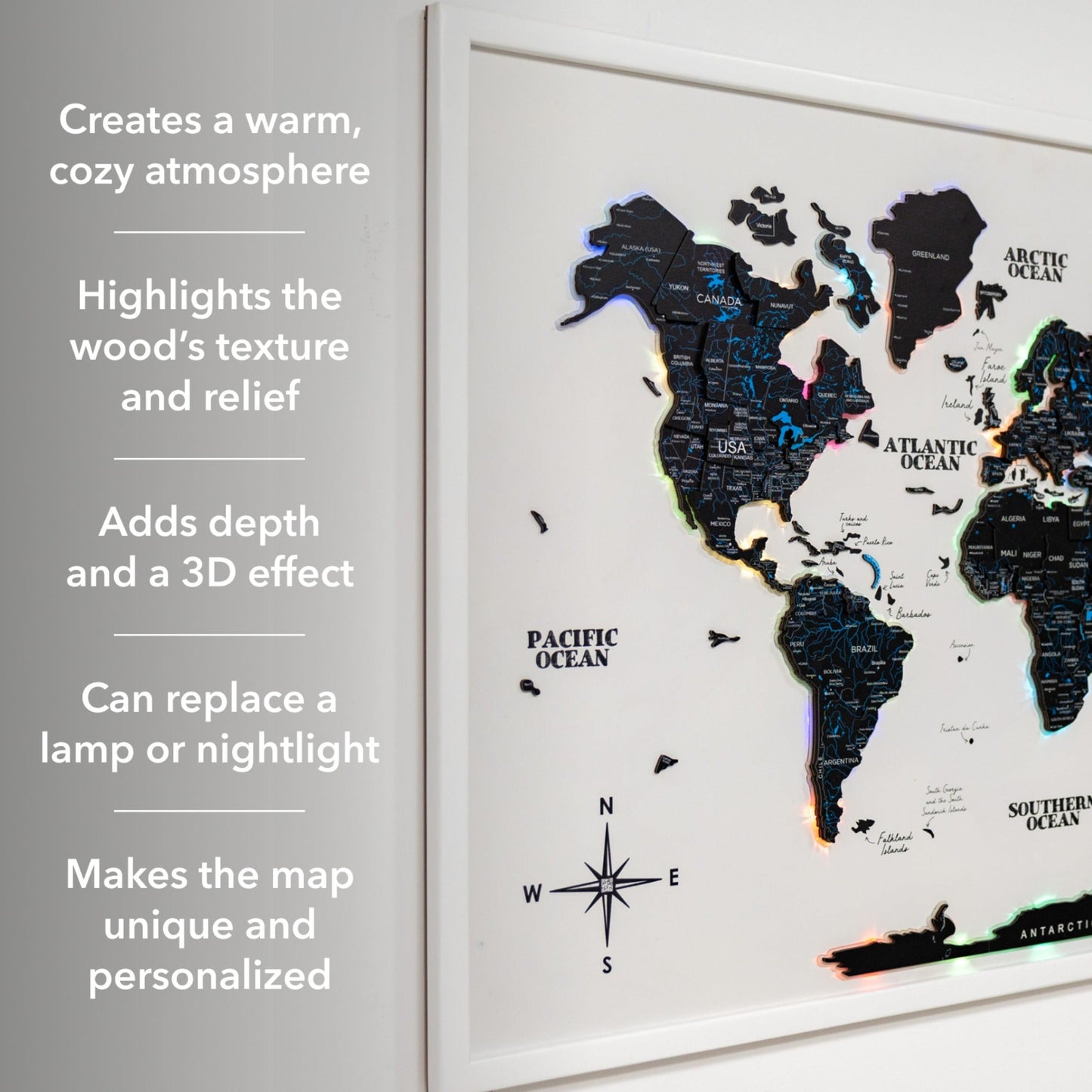 Map on Board LED 2.0 Midnight - themonogram manor 