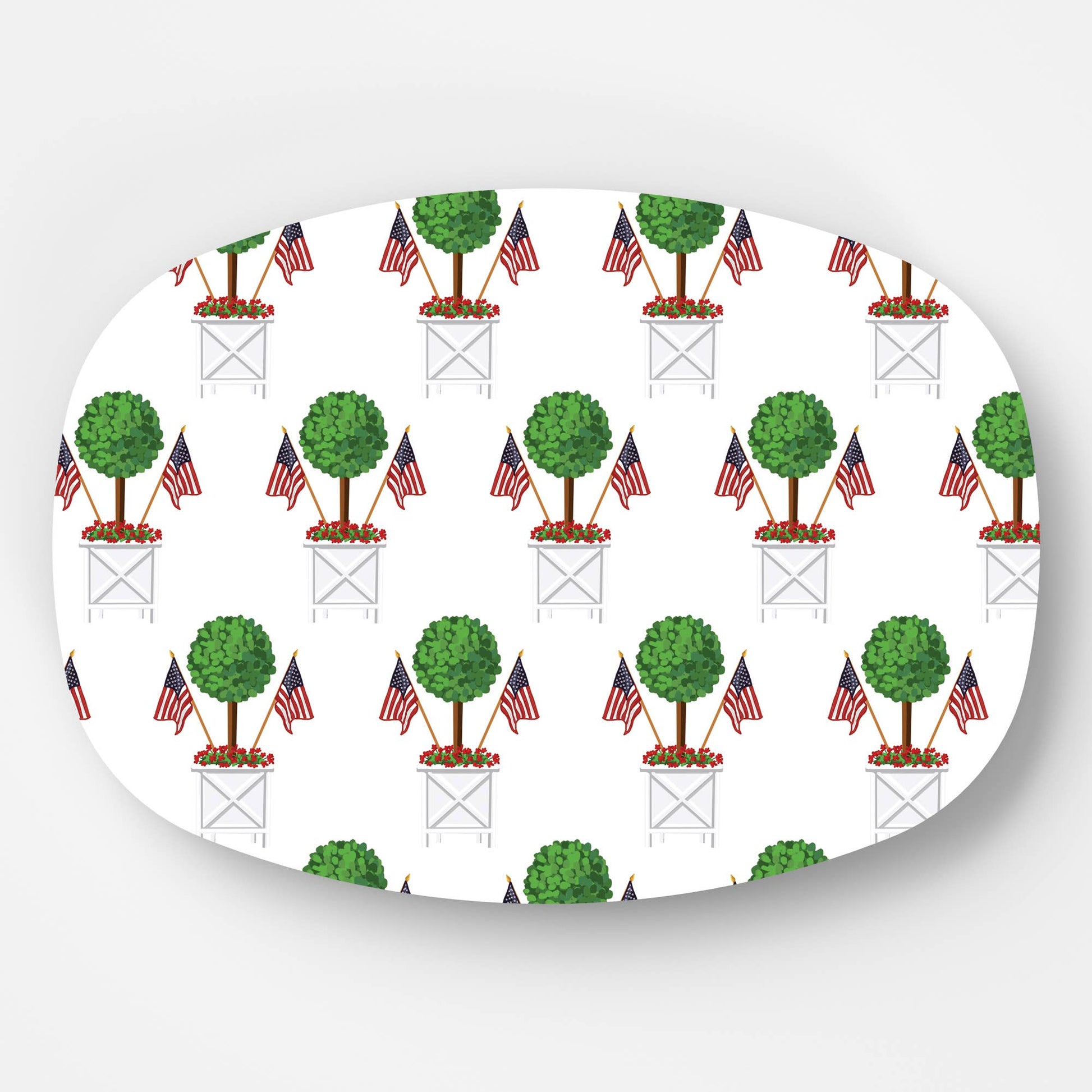 WH Serving Platter | Patriotic Topiary - themonogram manor 