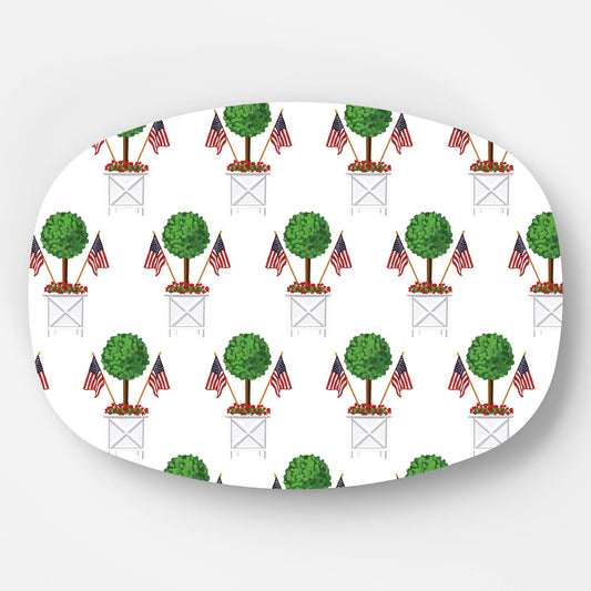 WH Serving Platter | Patriotic Topiary - themonogram manor 