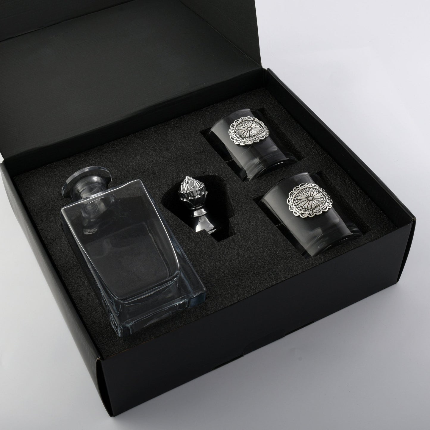 Western Concho Decanter Set with Glasses - themonogram manor 