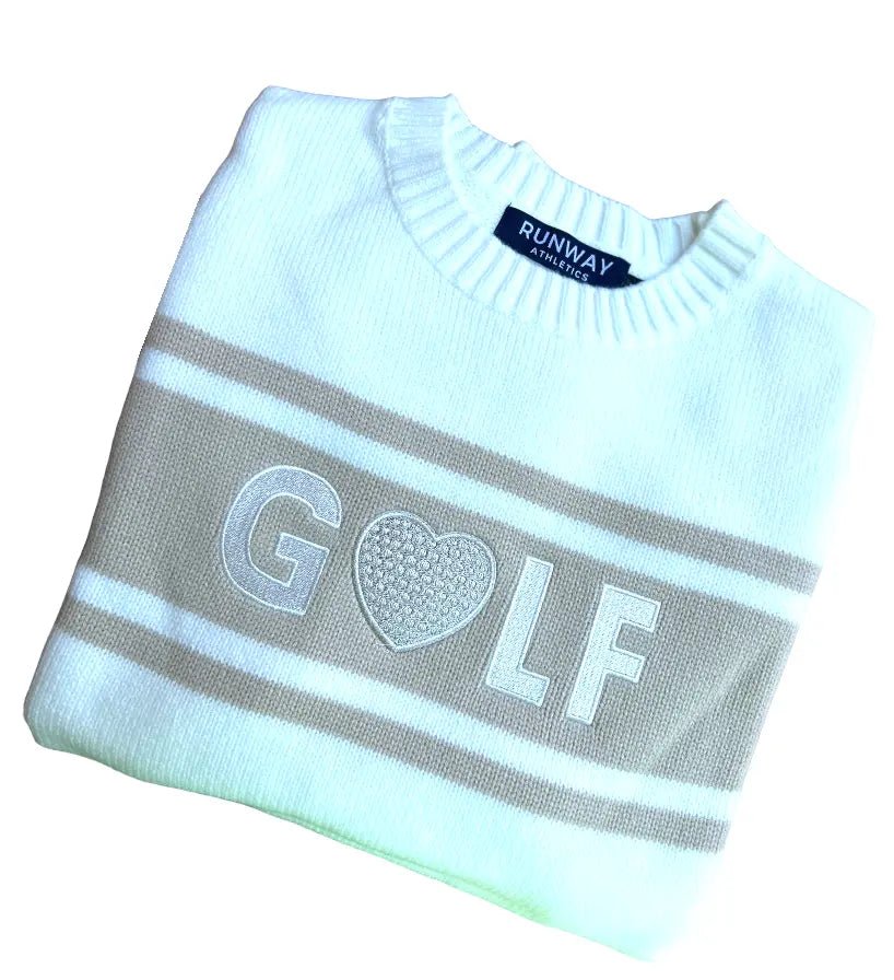 Golf Sweater - Camel & Off White - themonogram manor 