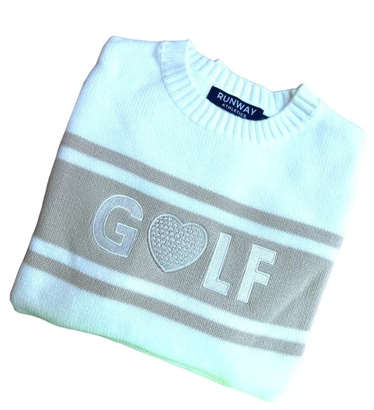 Golf Sweater - Camel & Off White - themonogram manor 