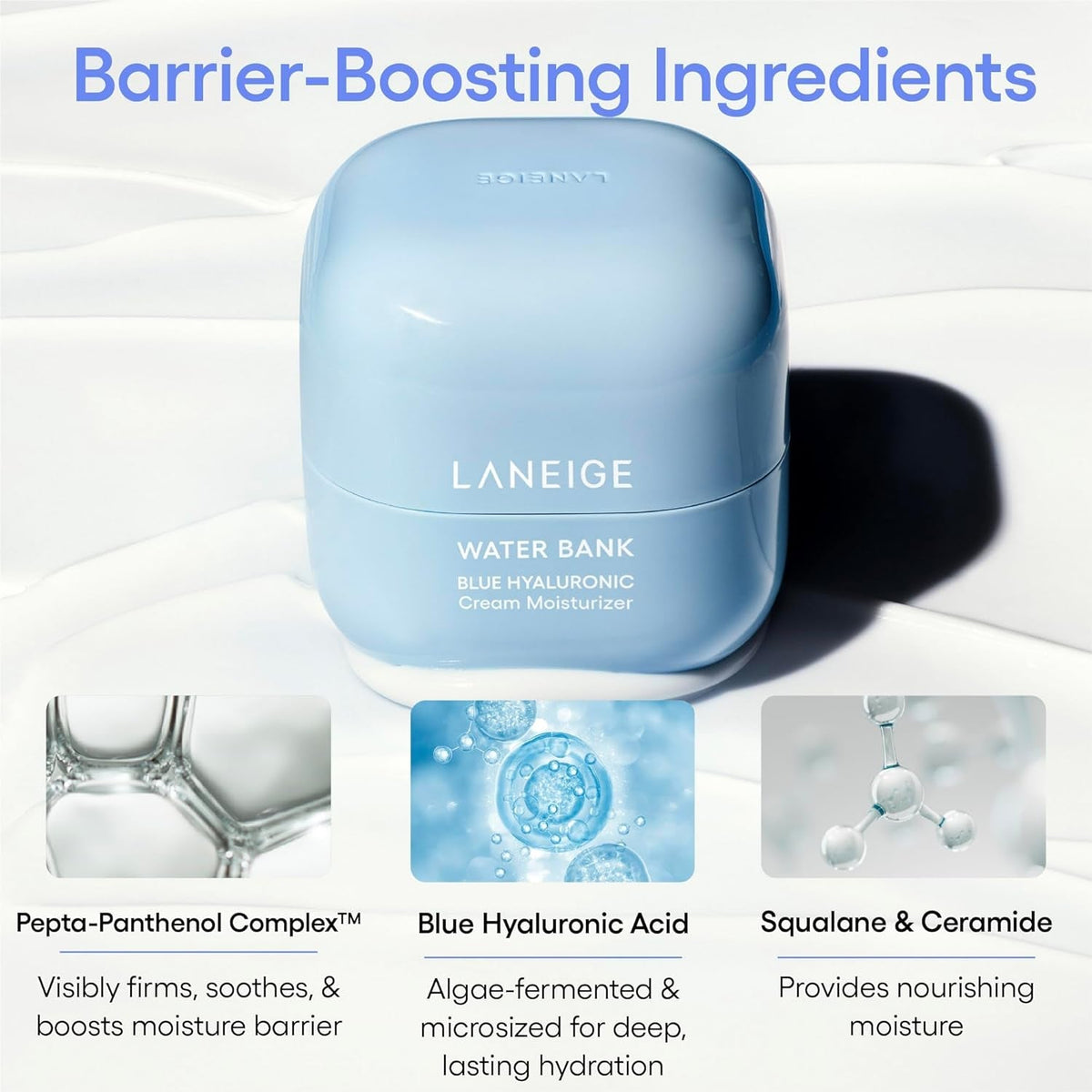 Water Bank Blue Hyaluronic Moisturizer: Barrier-Boosting Hydration, Squalane, Ceramide, Dermatologist-Tested - themonogram manor 