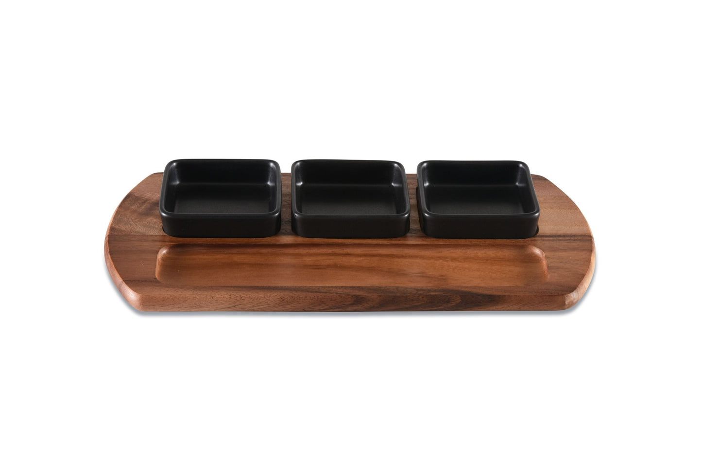 Charcuterie / Serving Tray w/ 3 Square Ceramic Bowls - themonogram manor 