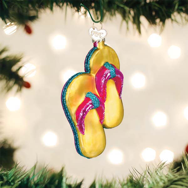 Yellow Flip - flops Ornament - themonogram manor 