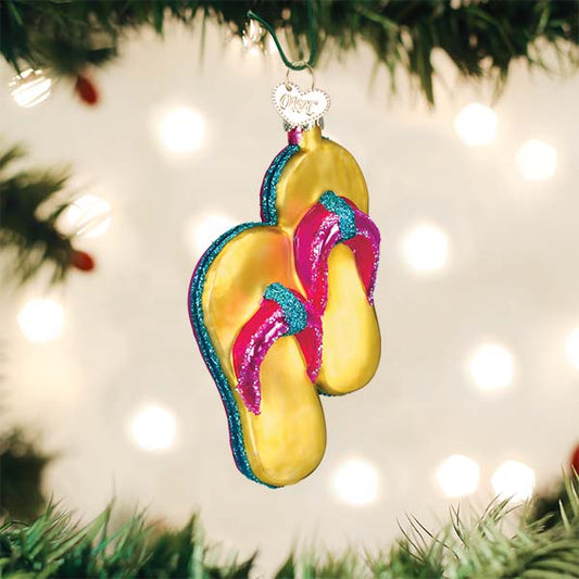Yellow Flip - flops Ornament - themonogram manor 