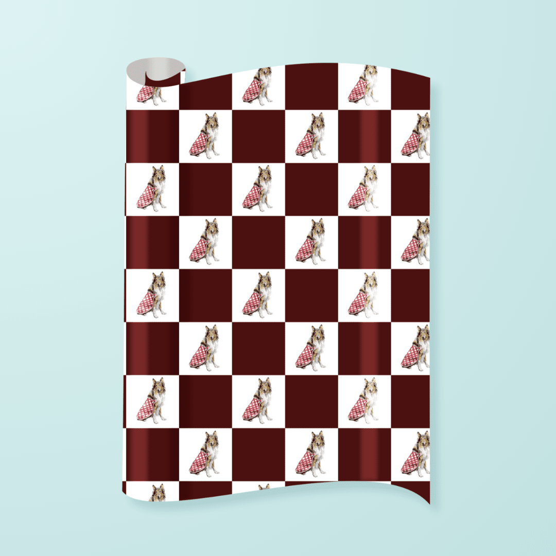Rough Collie Gift Wrap - themonogram manor 
