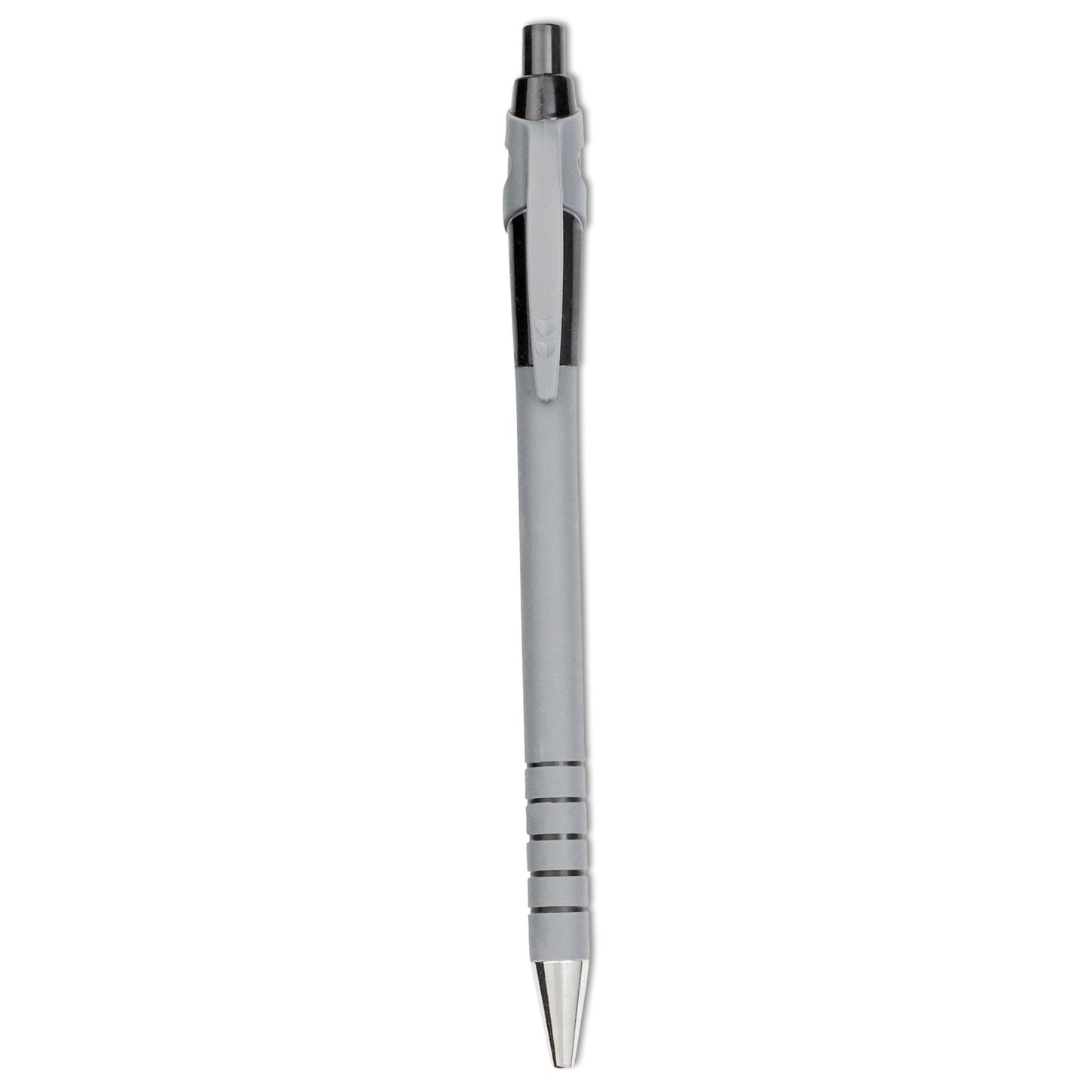 Paper Mate FlexGrip Ultra Ballpoint Pen, Retractable, Fine 0.8 mm, Black Ink, Gray/Black Barrel, Dozen - themonogram manor 