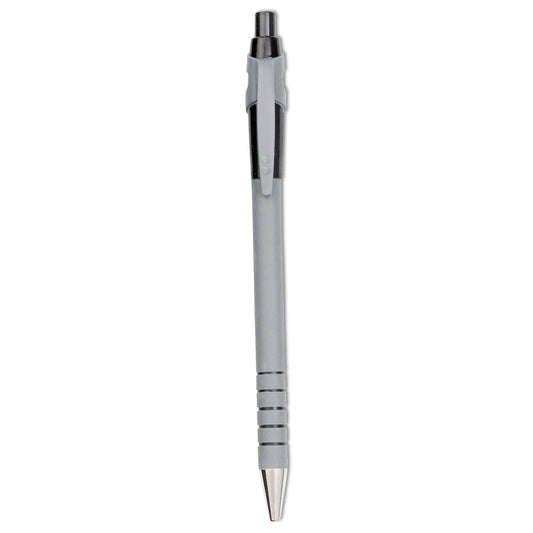 Paper Mate FlexGrip Ultra Ballpoint Pen, Retractable, Fine 0.8 mm, Black Ink, Gray/Black Barrel, Dozen - themonogram manor 