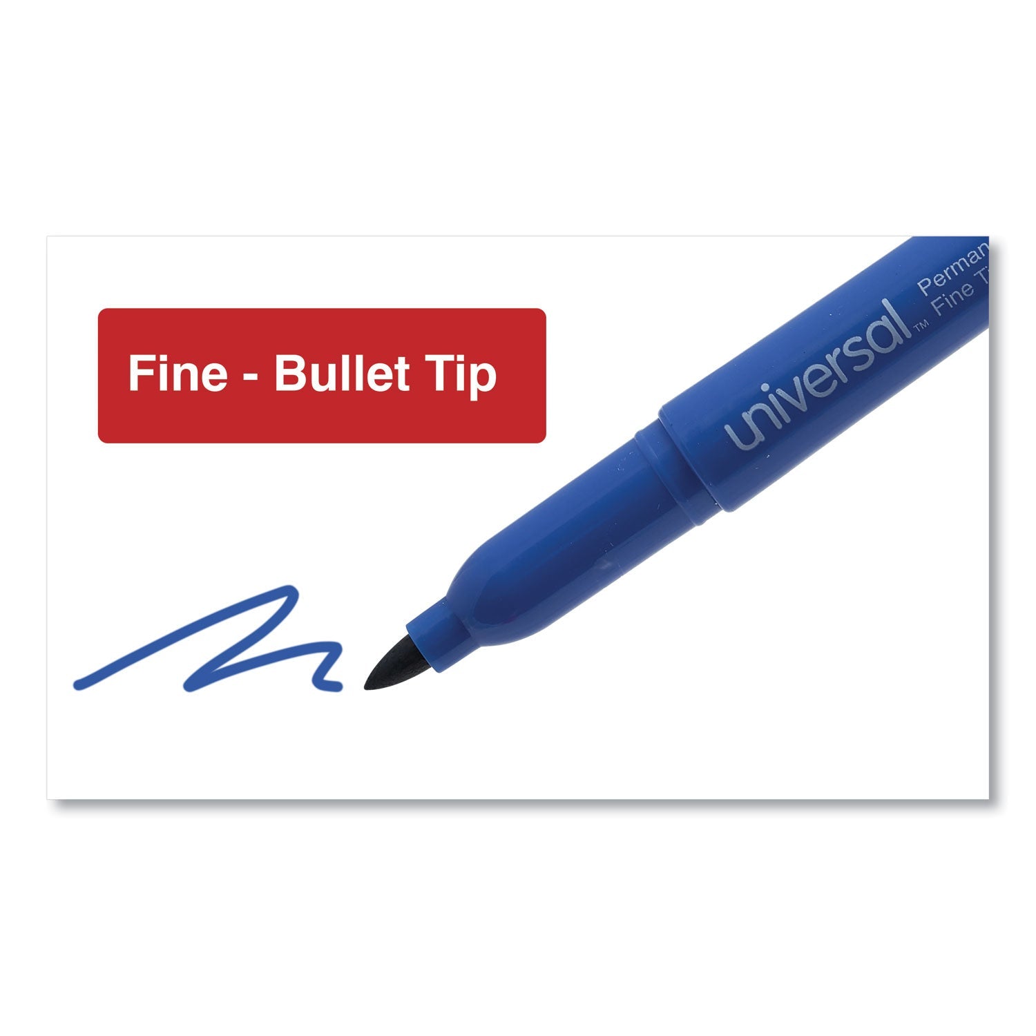 Universal Pen - Style Permanent Marker, Fine Bullet Tip, Blue, Dozen - themonogram manor 
