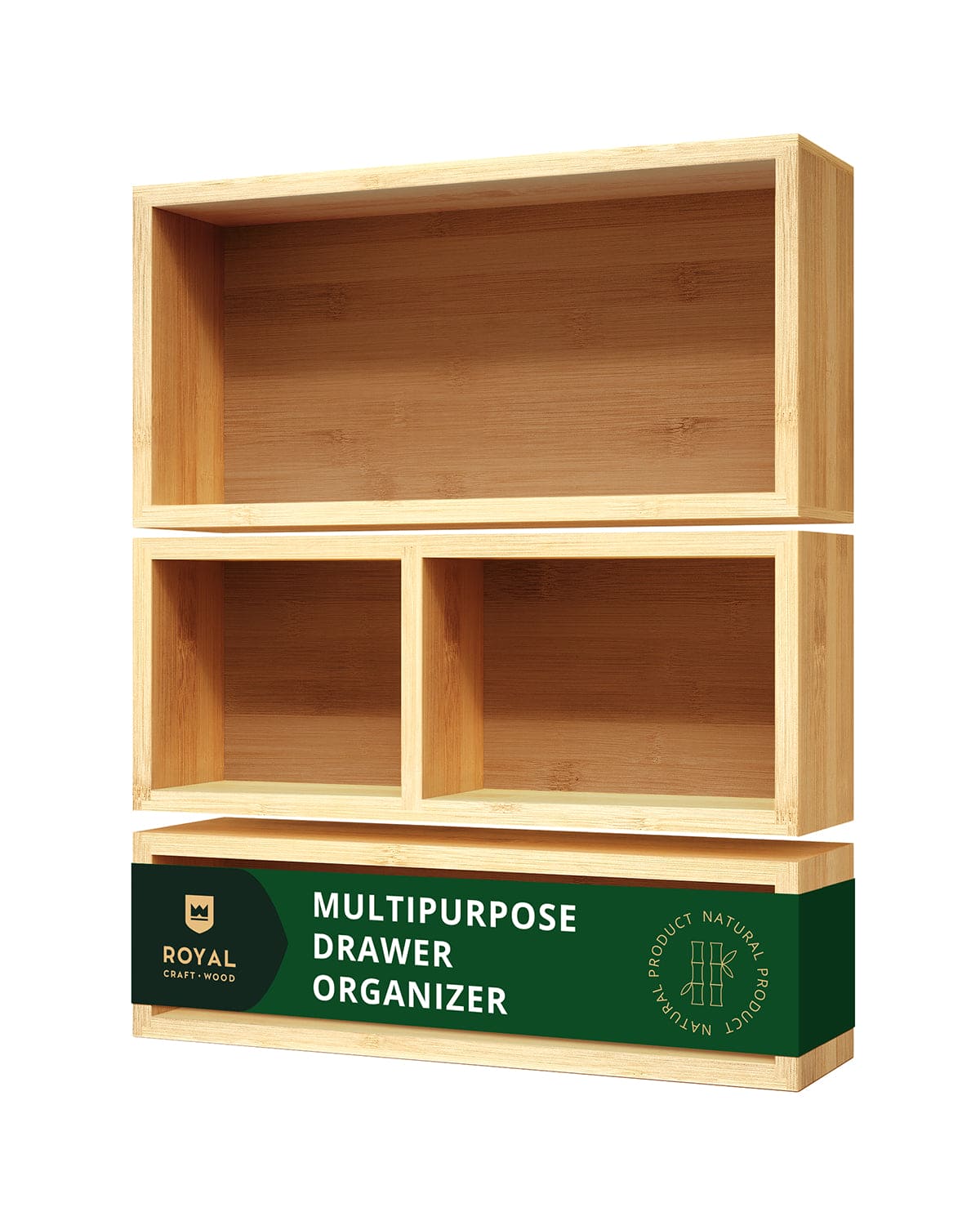 Storage Box Set of 3, Natural - themonogram manor 