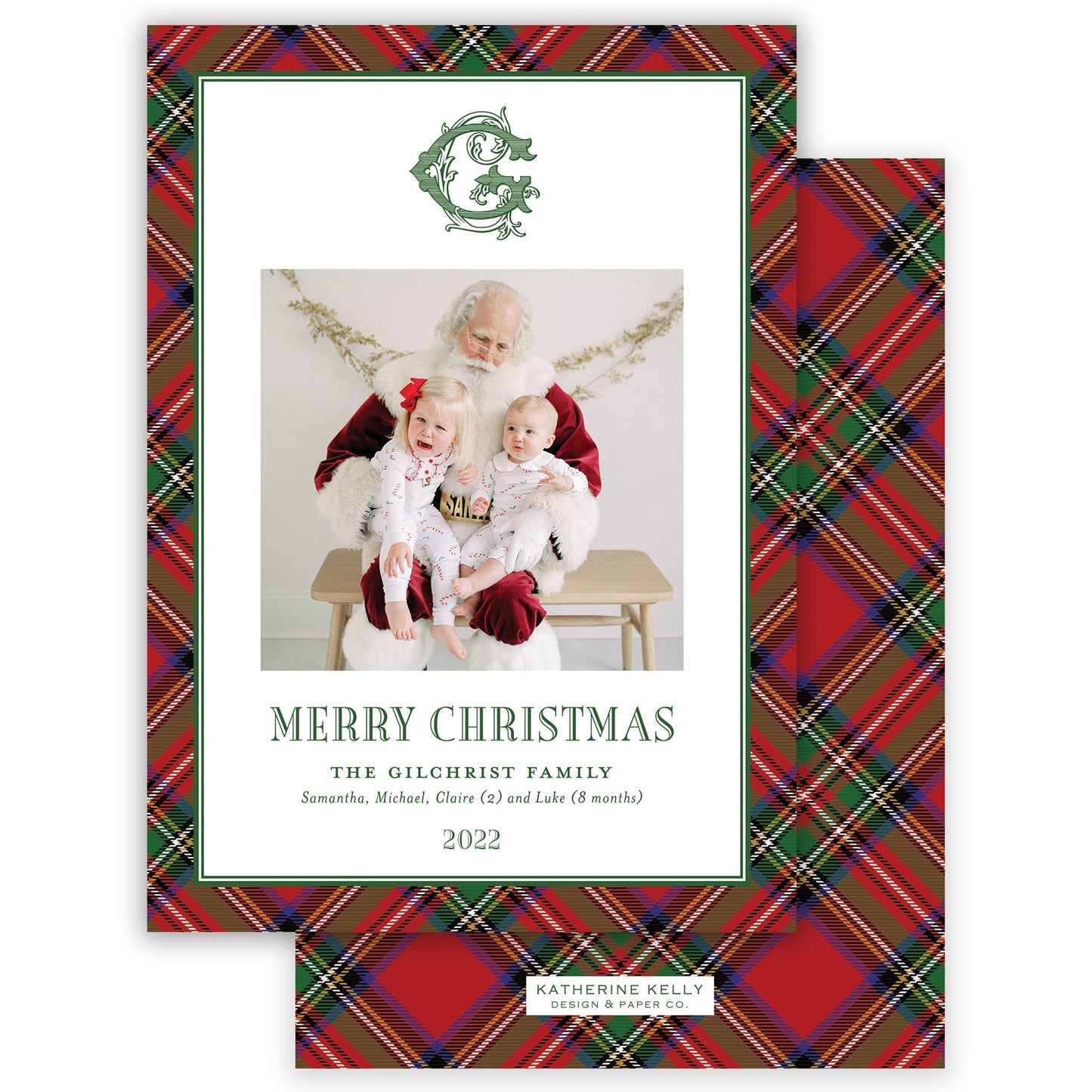 christmas tartan portrait holiday card - themonogram manor 