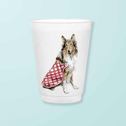 Rough Collie Frosted Cups - themonogram manor 