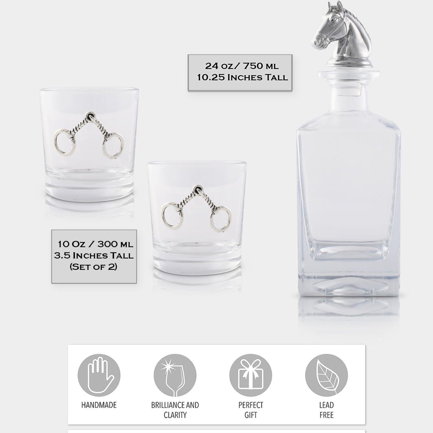 Equestrian Decanter Set with Glasses - themonogram manor 