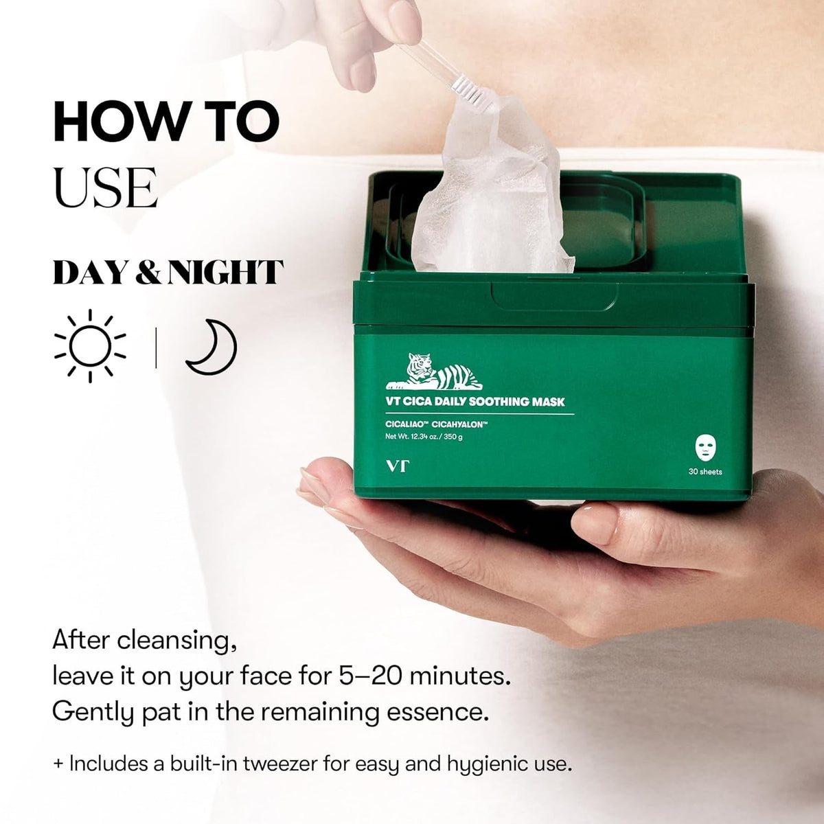 CICA Daily Soothing Mask 30 Sheets, Centella Asiatica & Hyaluronic Acid for Moisturizing & Hydrating, Instant Calm & Glow, Skin Softening Facial Mask, Korean Face Mask - themonogram manor 