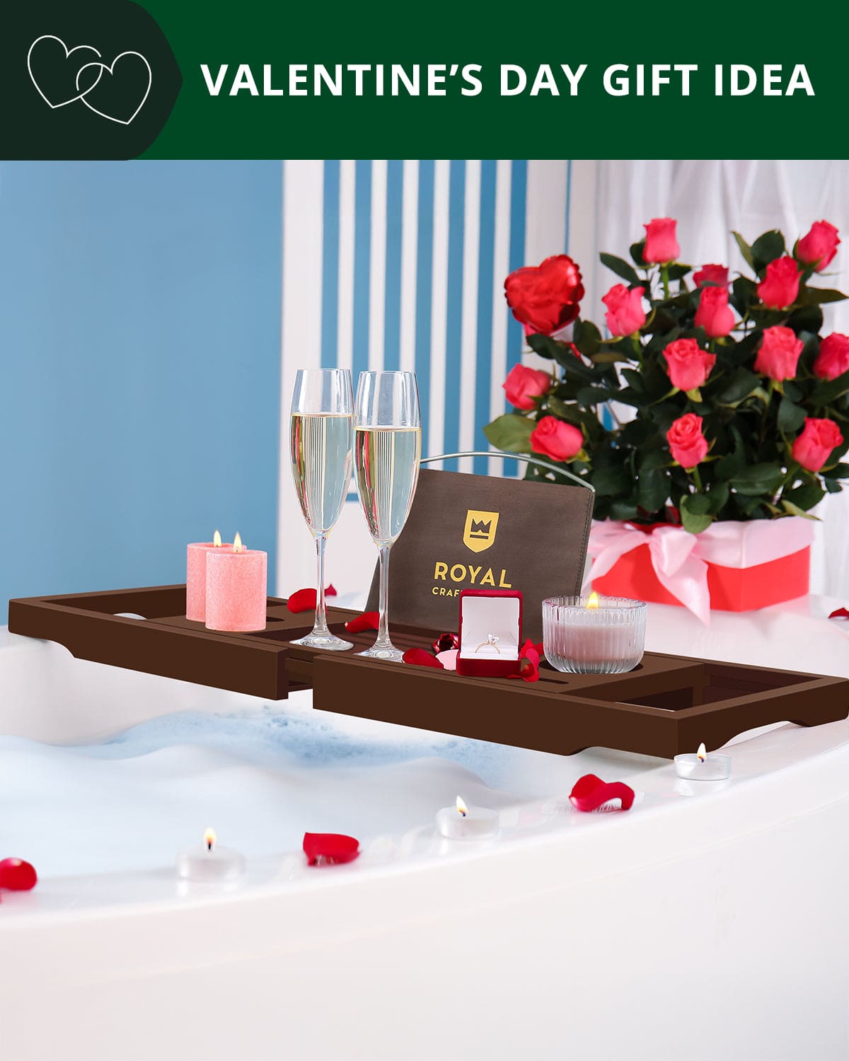 Foldable Bathtub Caddy Tray, Brown - themonogram manor 