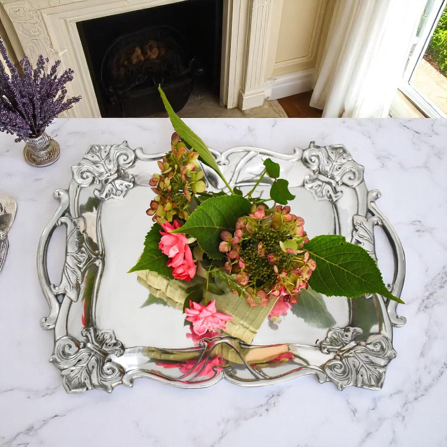 Fleur-De-Lis Rectangle Tray - themonogram manor 