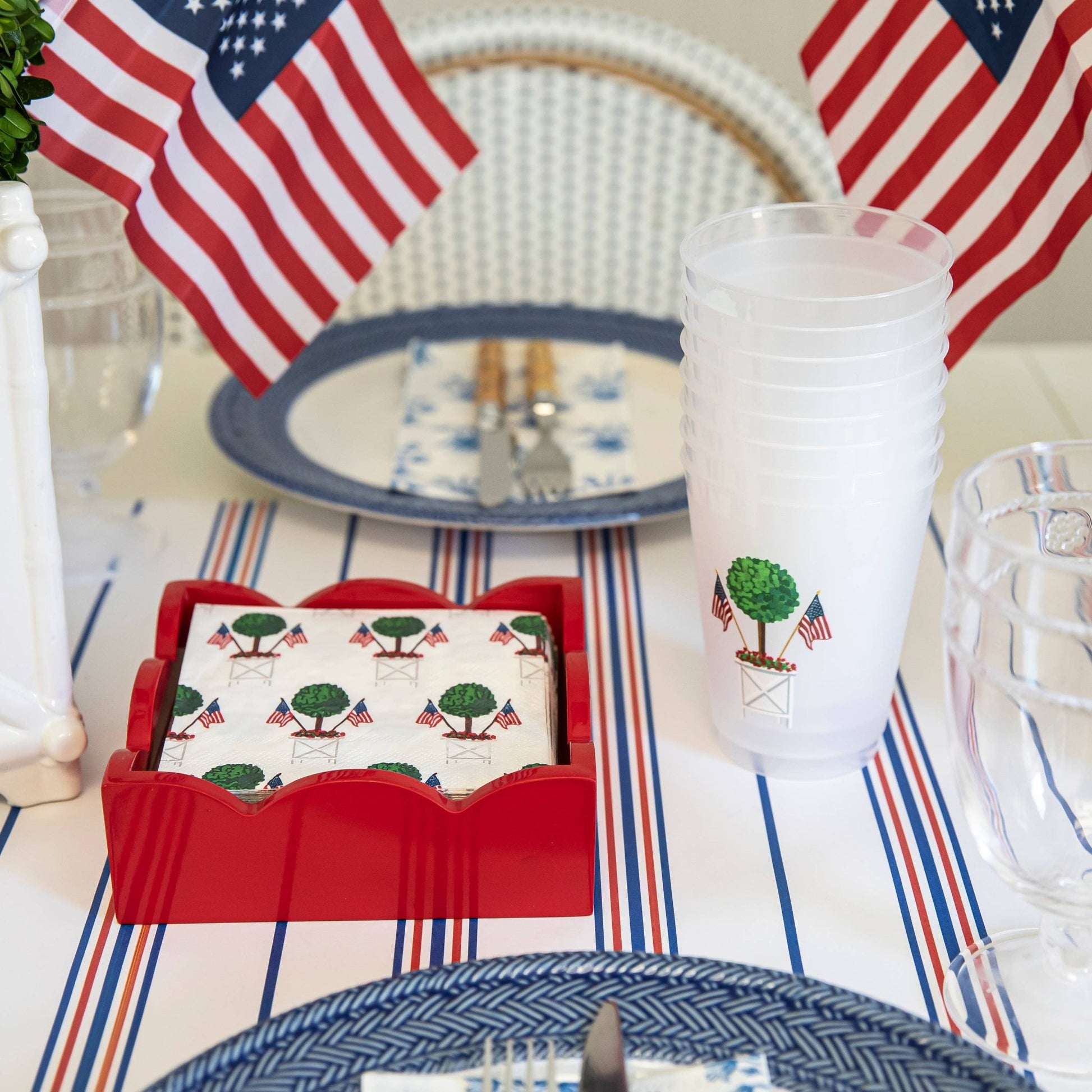 Patriotic Topiary Shatterproof Cups - USA - themonogram manor 