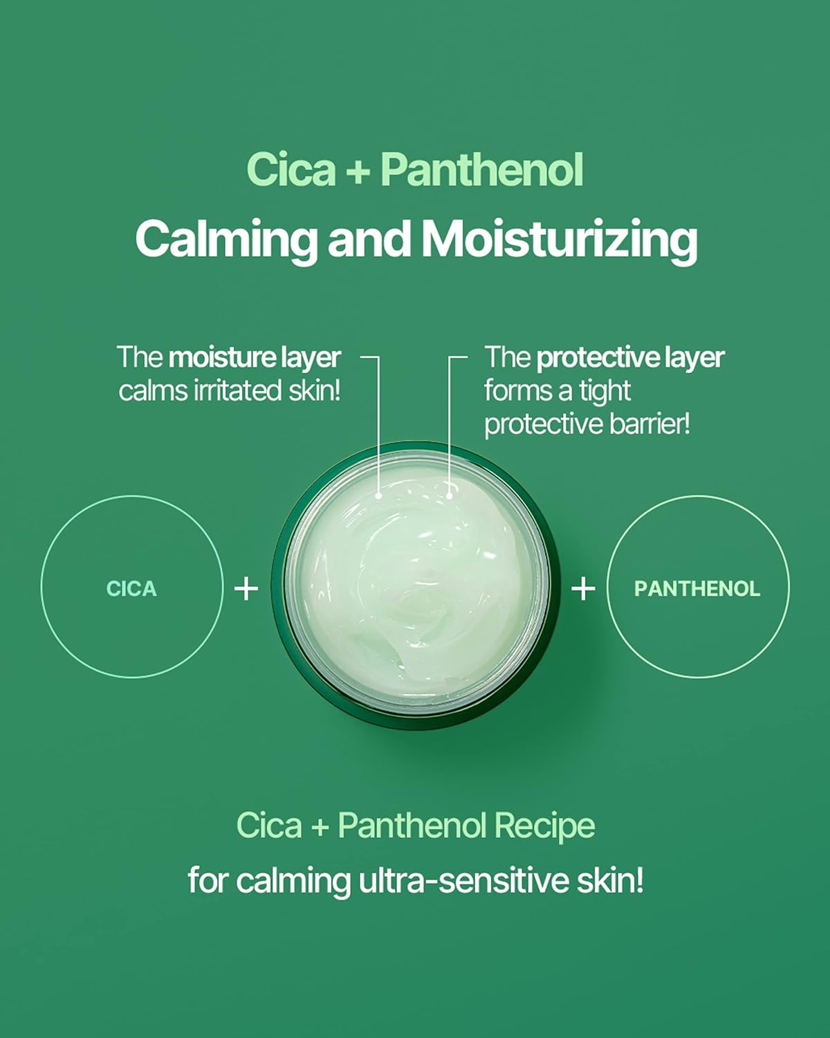 CICA Panthenol Moisturizing Cream | Overnight Face Cream | Soothing, Moisturizing, and Hydrating Facial Mask with Hyaluronic Acid | Korean Skin Care Overnight Moisturizer | 2.70 Fl Oz - themonogram manor 