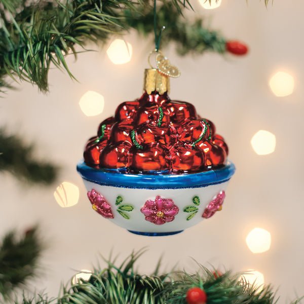 Bowl Of Cherries Ornament - themonogram manor 