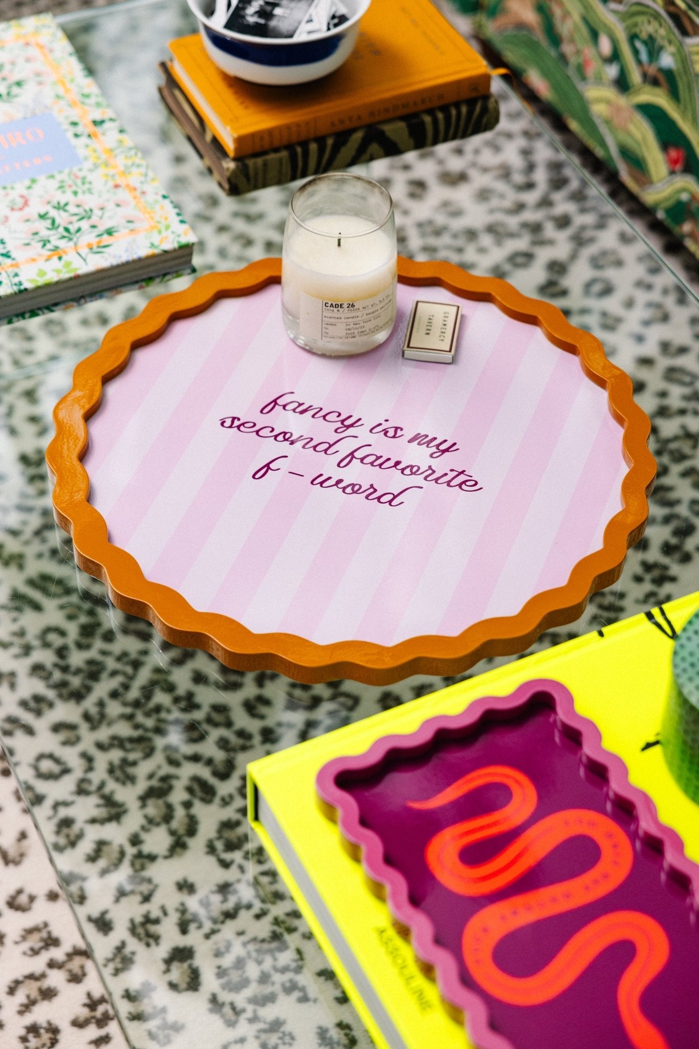 Fancy Large Lacquer Tray - themonogram manor 