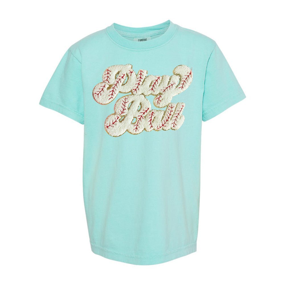 Kids Play Ball Letter Patch T-Shirt - themonogram manor 