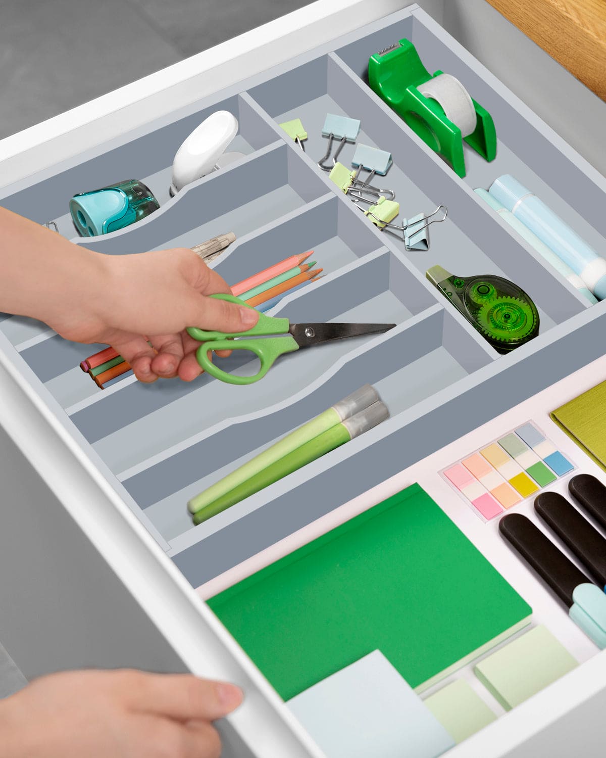 Basic Silverware Drawer Organizer, Gray - themonogram manor 