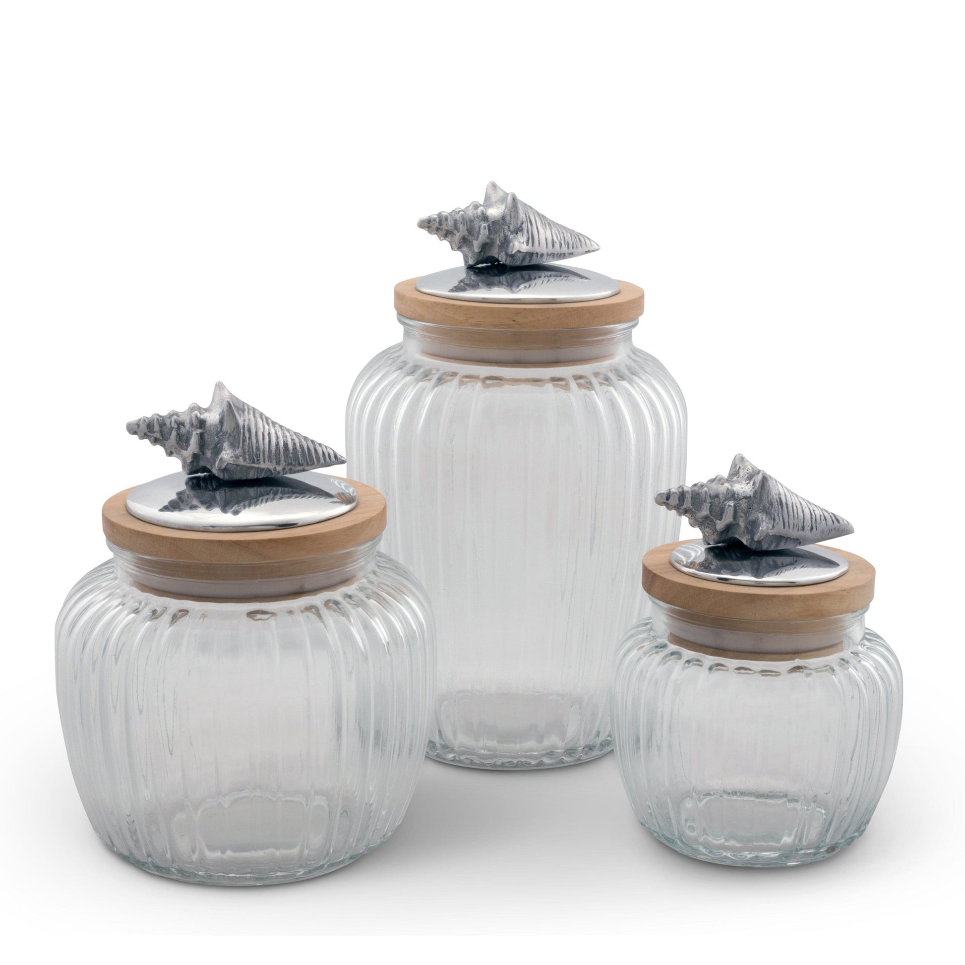 Shell Knob Glass Canisters - themonogram manor 