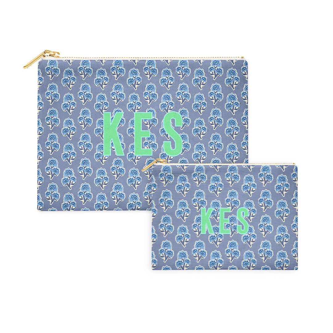 Flat Zip Pouch Set - Vera - themonogram manor 