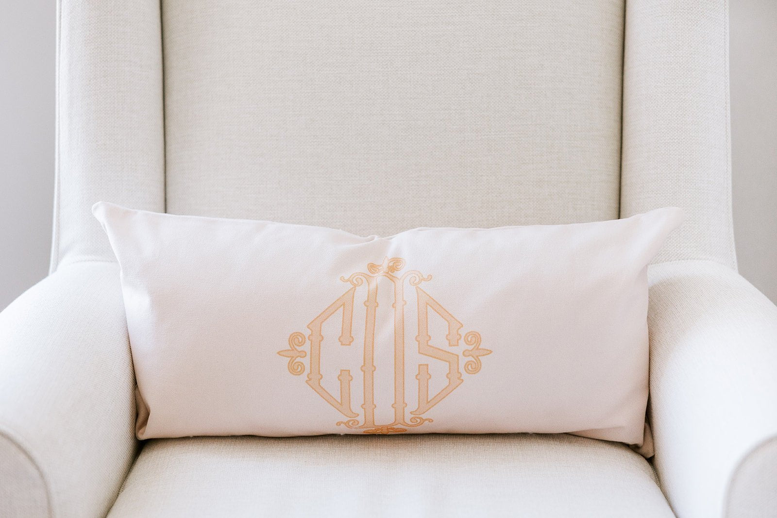 Solid Bamboo Monogram Lumbar Pillow Cover - themonogram manor 