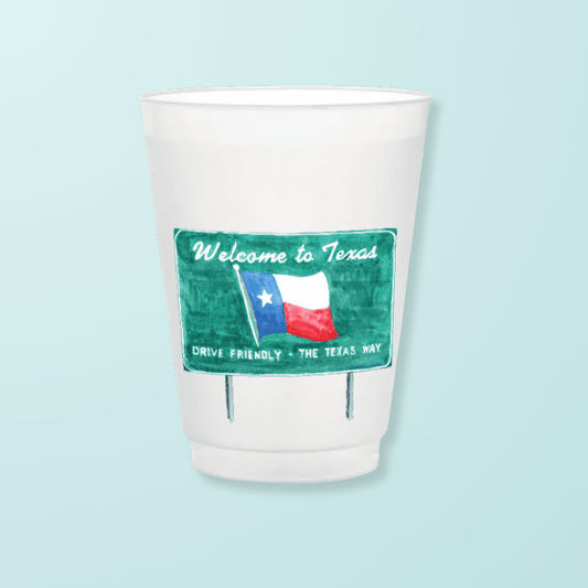 Welcome to Texas Sign Frosted Cups - themonogram manor 