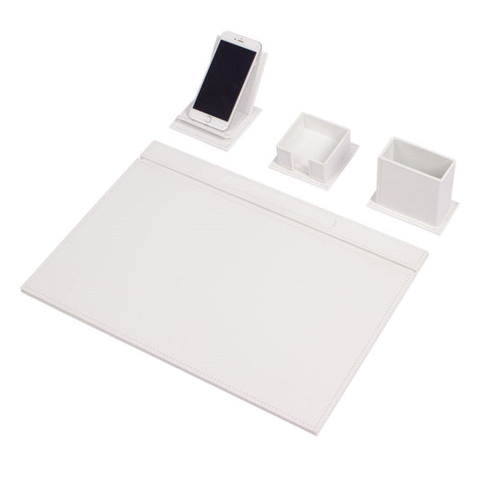 MOOG Luxury Desk Set - 4 Accessories - White - 4 PCS - themonogram manor 