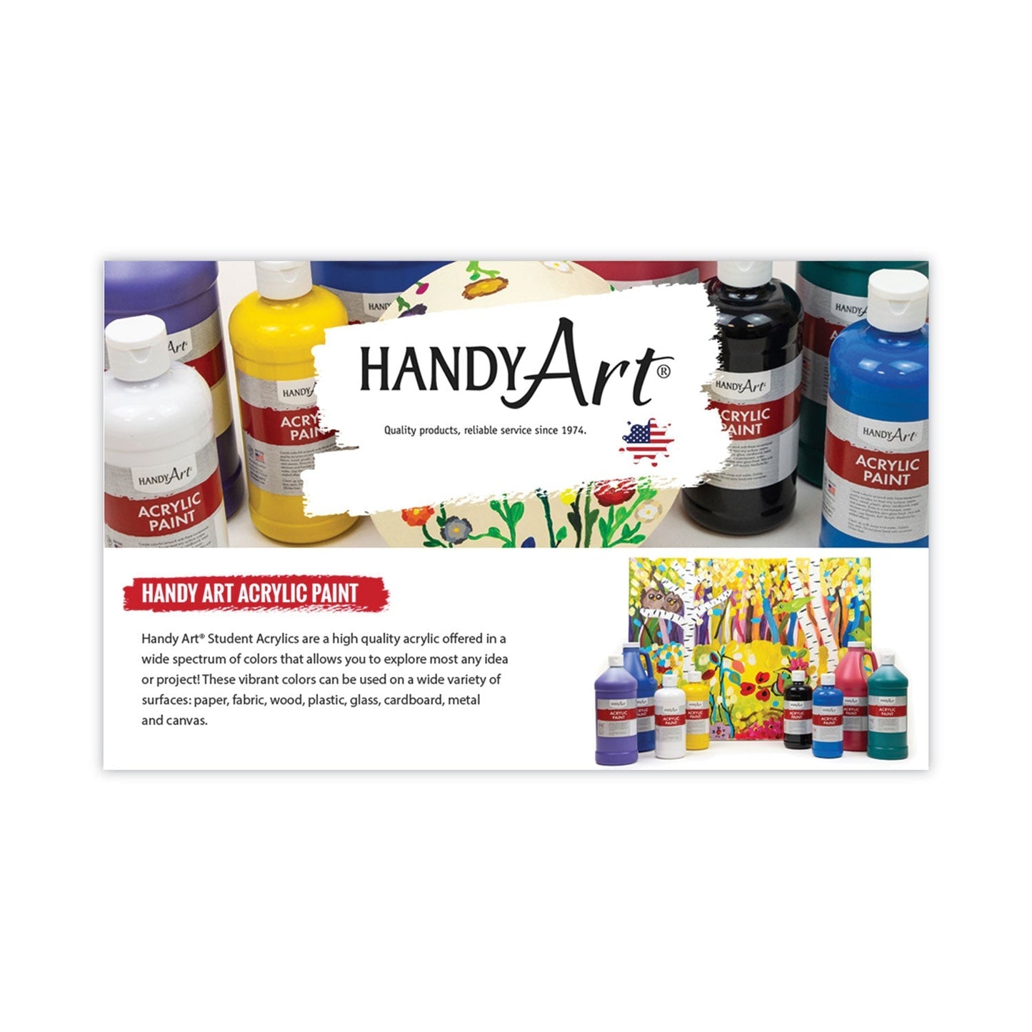 Handy Art Acrylic Paint, White, 64 oz Bottle - themonogram manor 