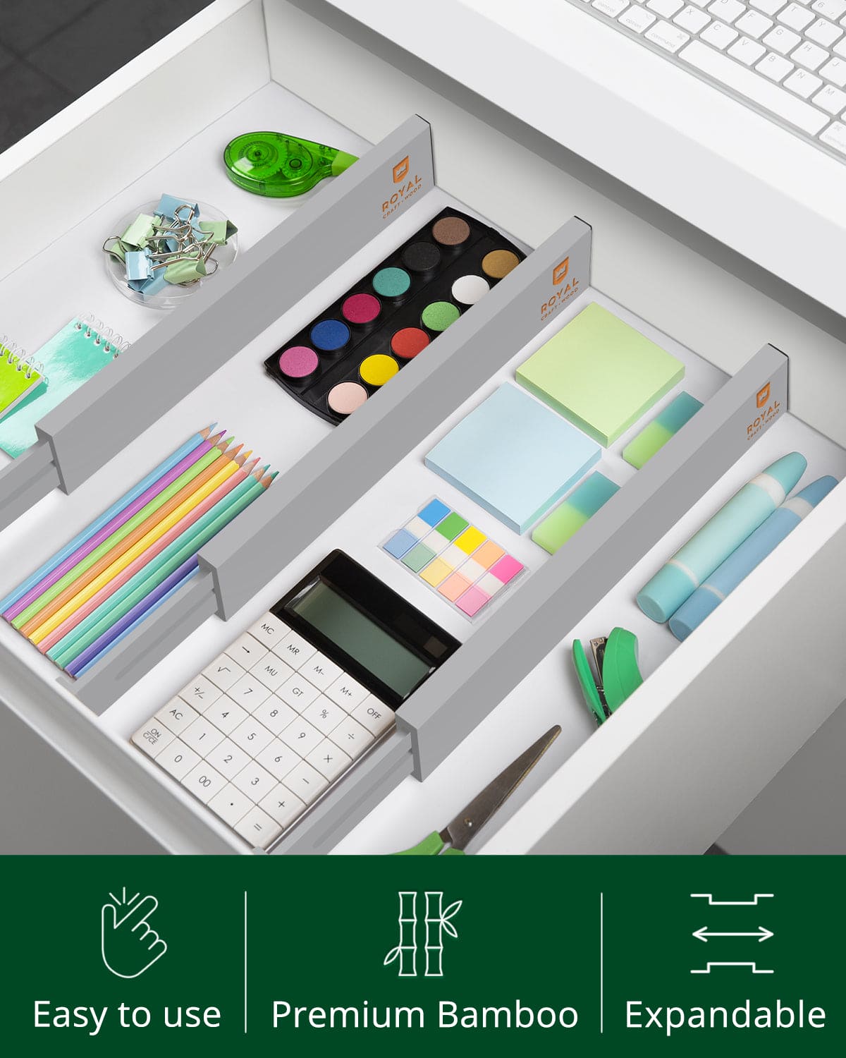 Drawer Dividers 22”, Gray - themonogram manor 