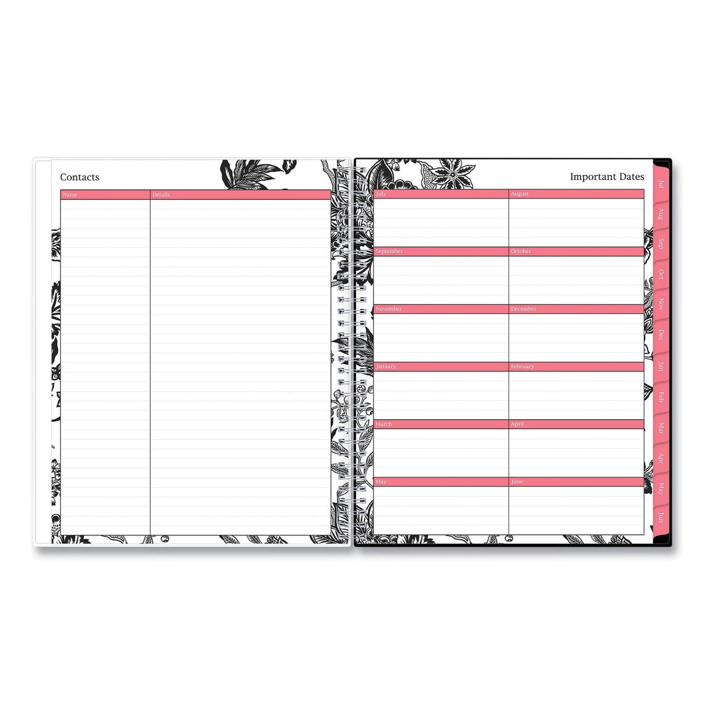Blue Sky Analeis Create - Your - Own Cover Weekly/Monthly Planner, Floral, 11 x 8.5, White/Black/Coral, 12 - Month (July - June): 2022 - 2023 - themonogram manor 