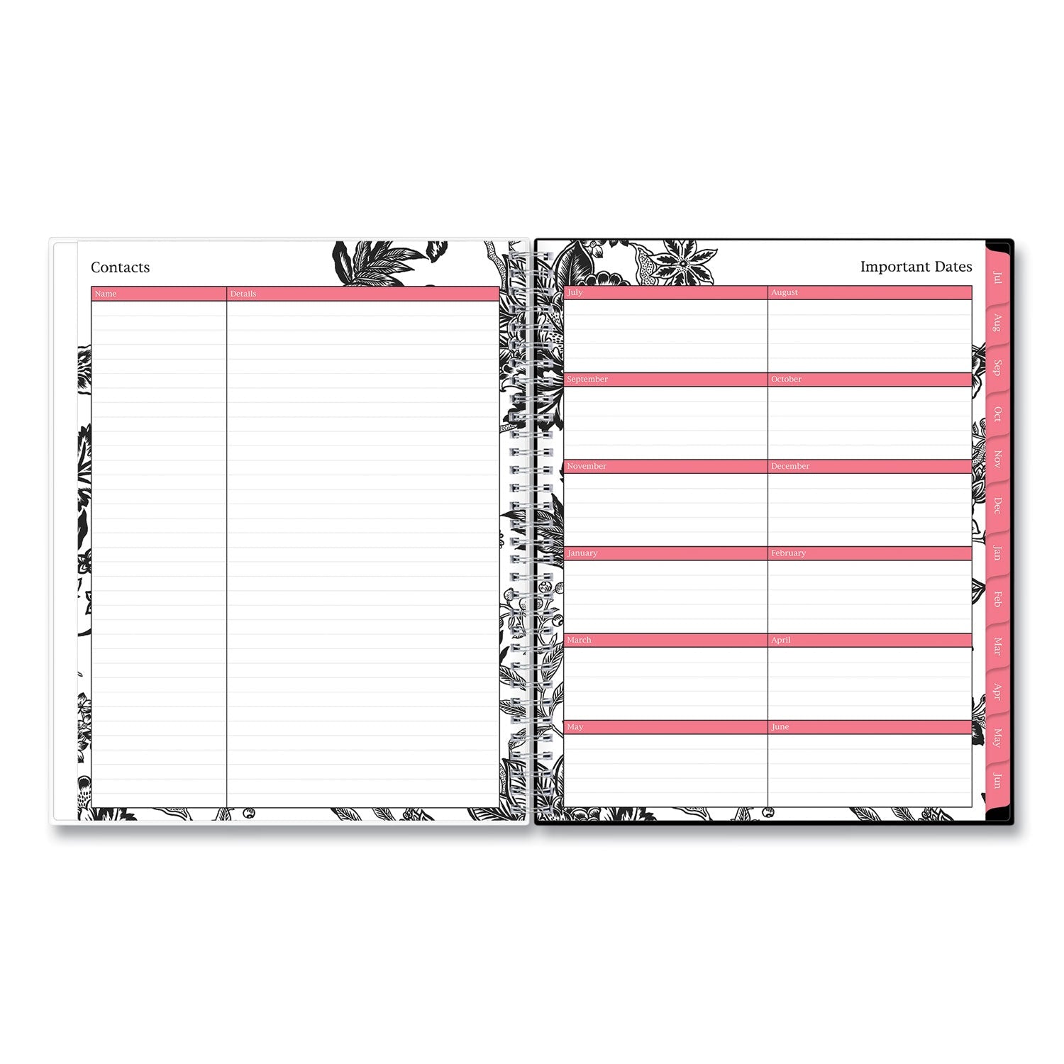 Blue Sky Analeis Create - Your - Own Cover Weekly/Monthly Planner, Floral, 11 x 8.5, White/Black/Coral, 12 - Month (July - June): 2022 - 2023 - themonogram manor 