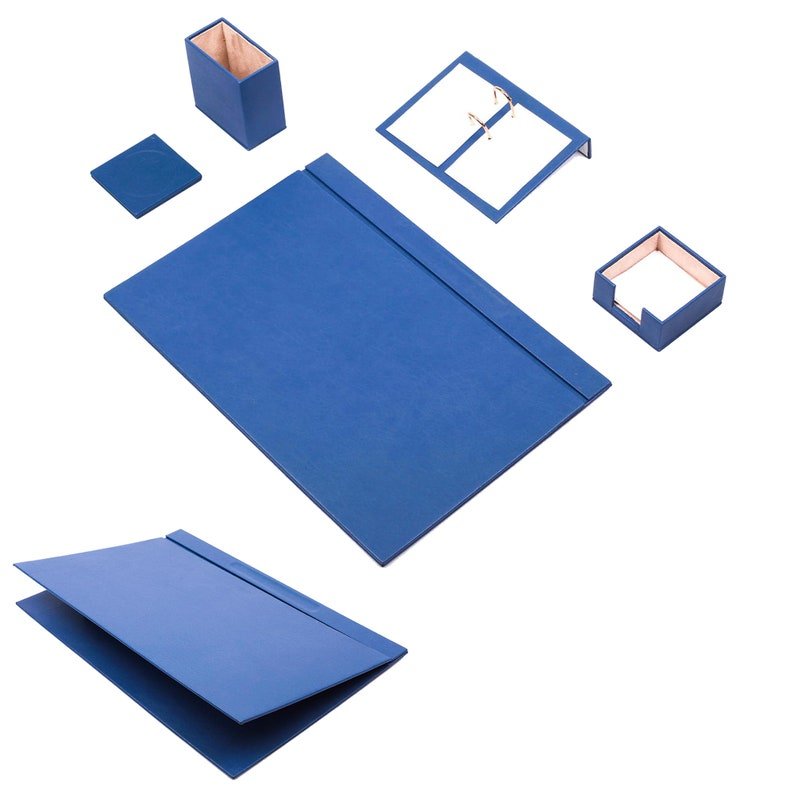 MOOG Leather Desk Set - 5 Accessories - White - 5 PCS - themonogram manor 