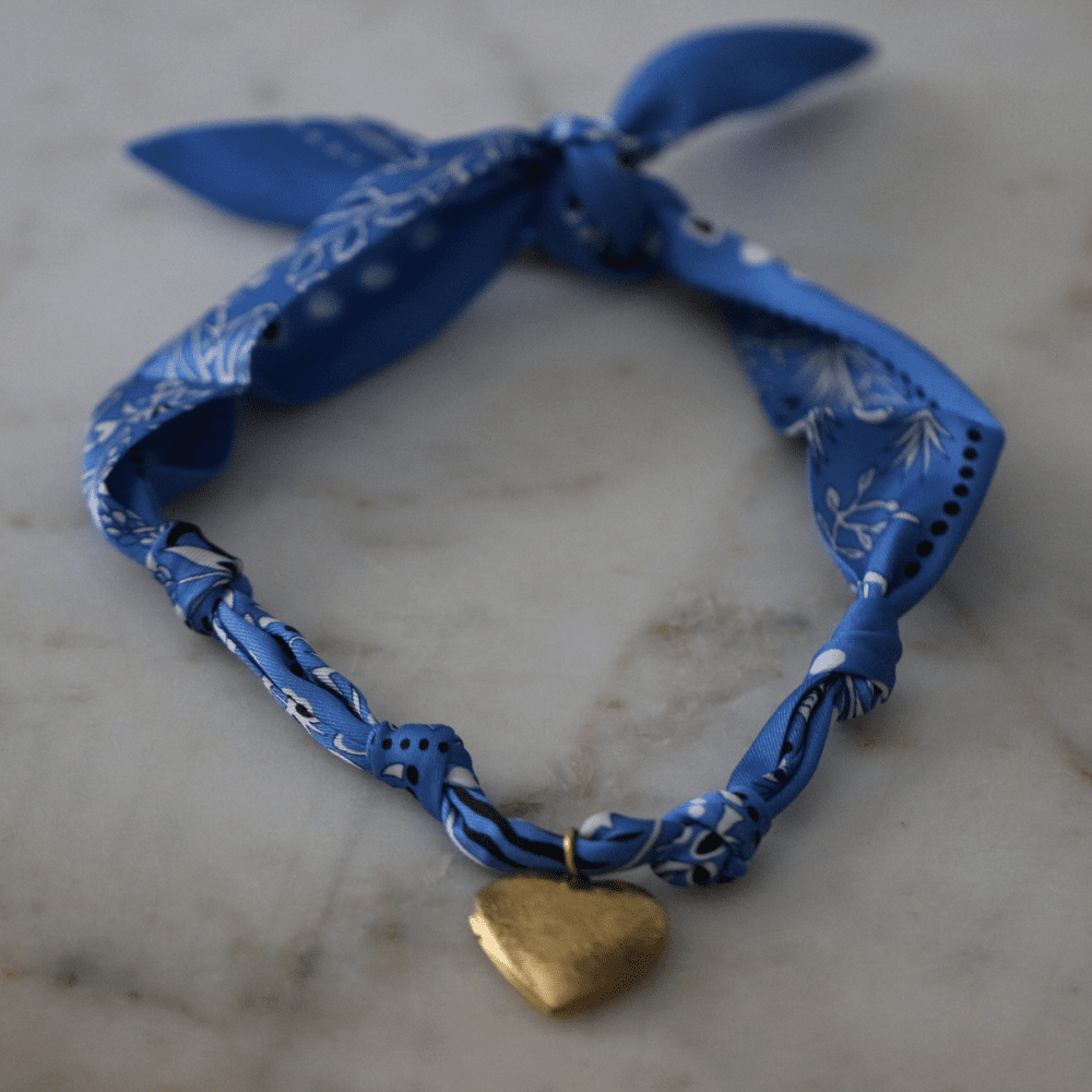 Blue Skies Heart Locket Scarf Necklace - themonogram manor 