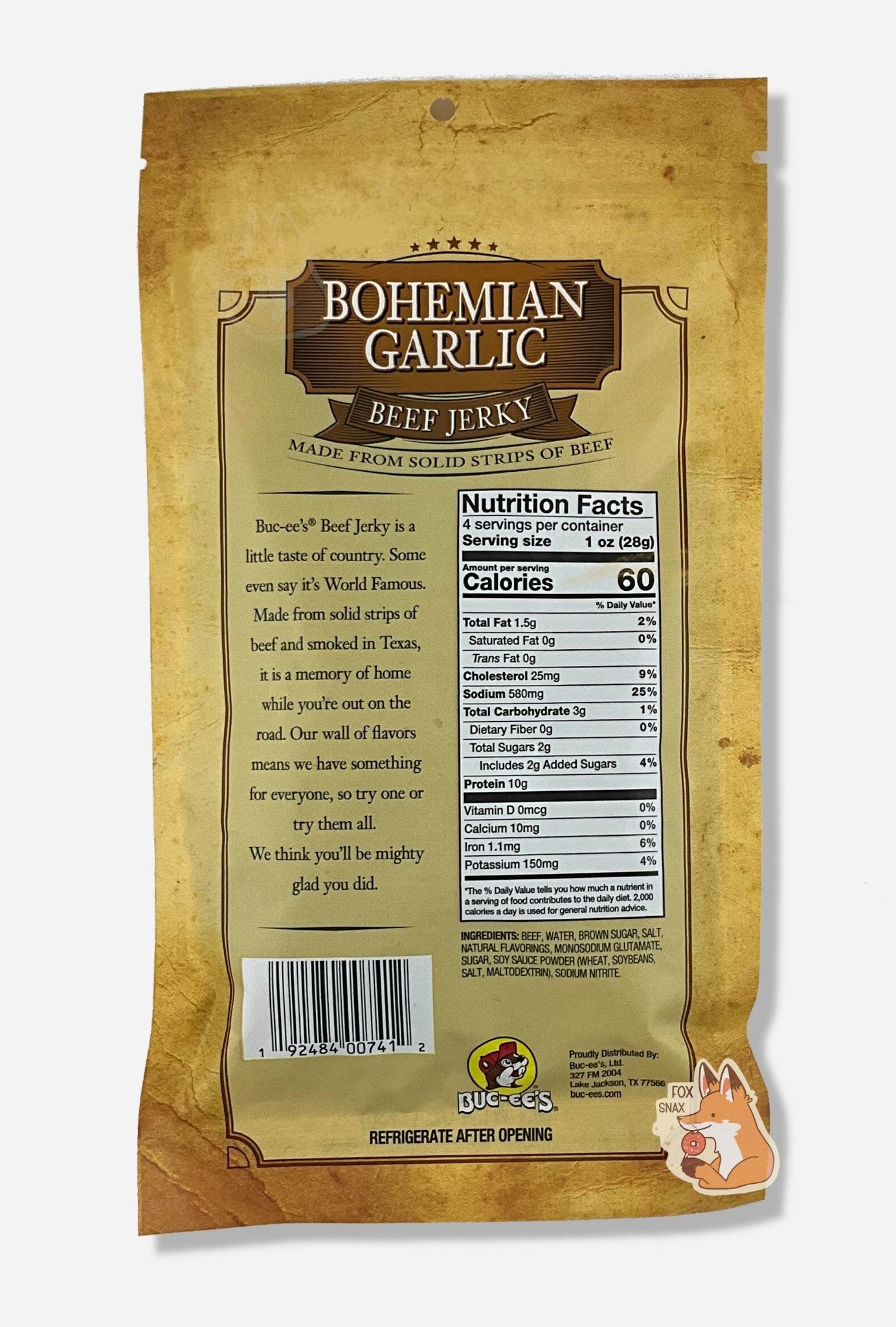 Buc - ee's Bohemian Garlic Beef Jerky - themonogram manor 
