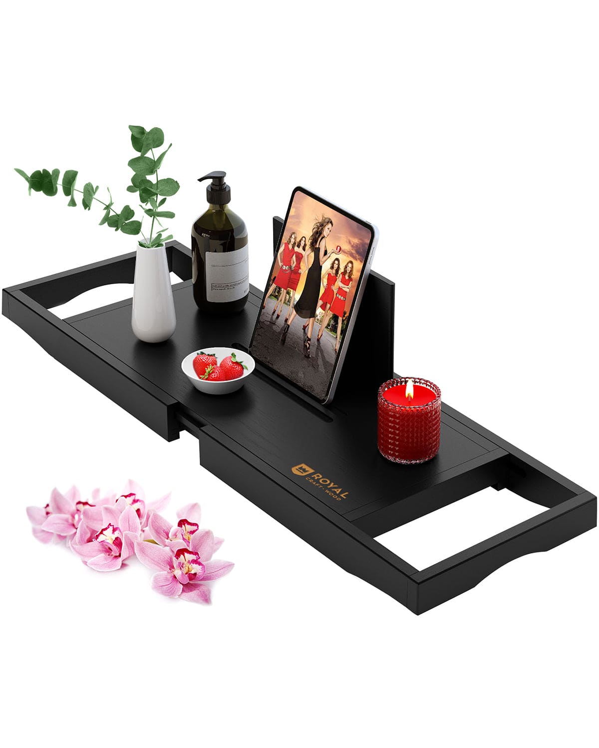 Bathtub Caddy Tray Lite, Black - themonogram manor 